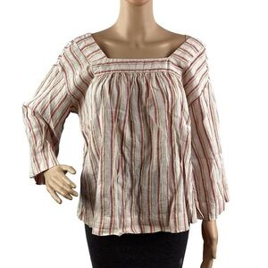 Rachel Zoe Linen Top Size S White Stripe
